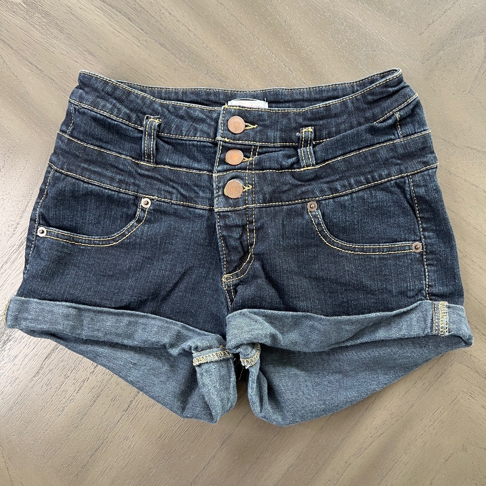 Womens Button Fly Jean Shorts